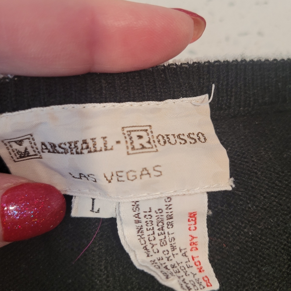 VINTAGE MARSHALL RUSSO Sweater, Large, Black
